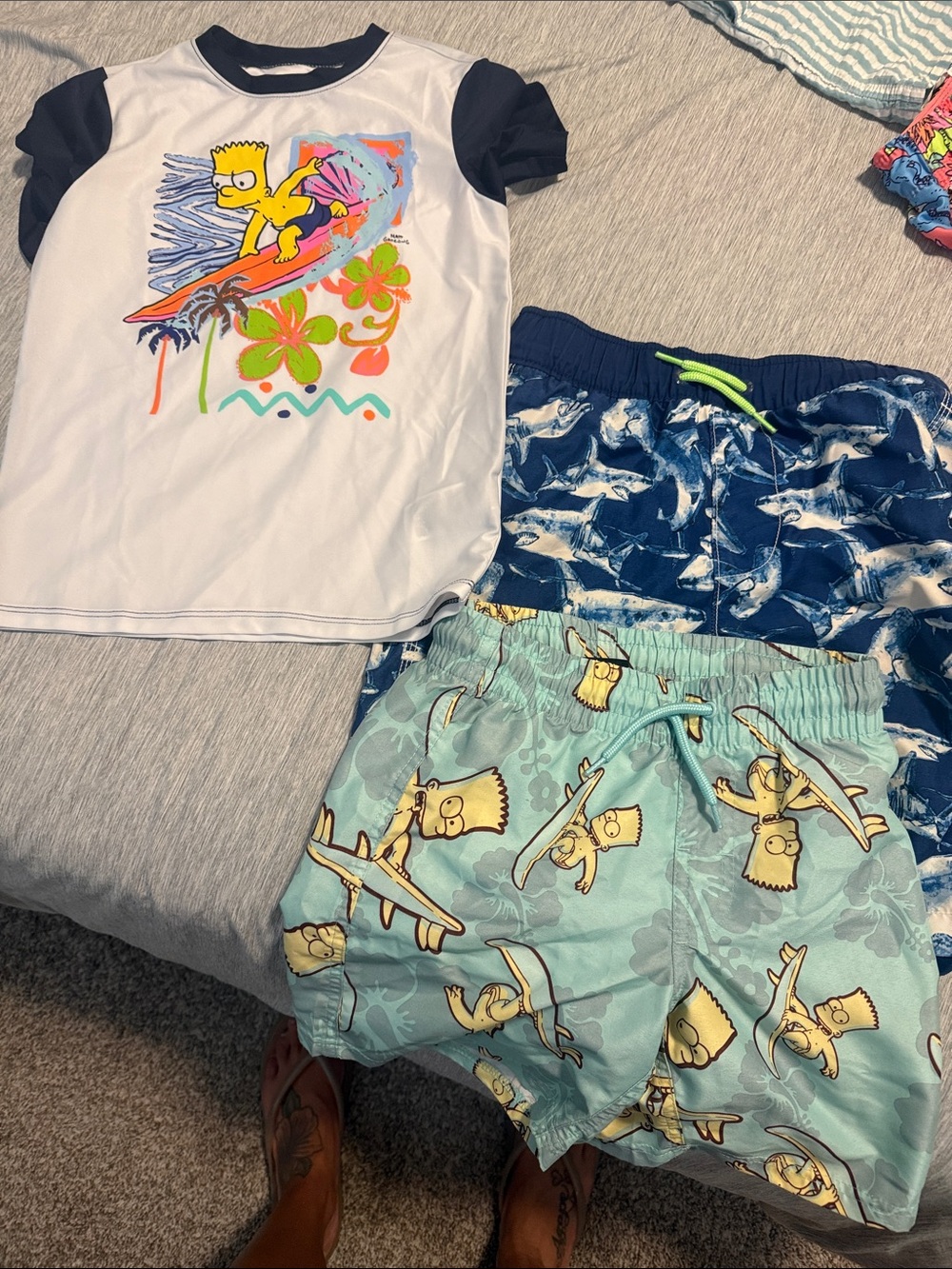 GAP Kids Blue Floral Swim Trunks